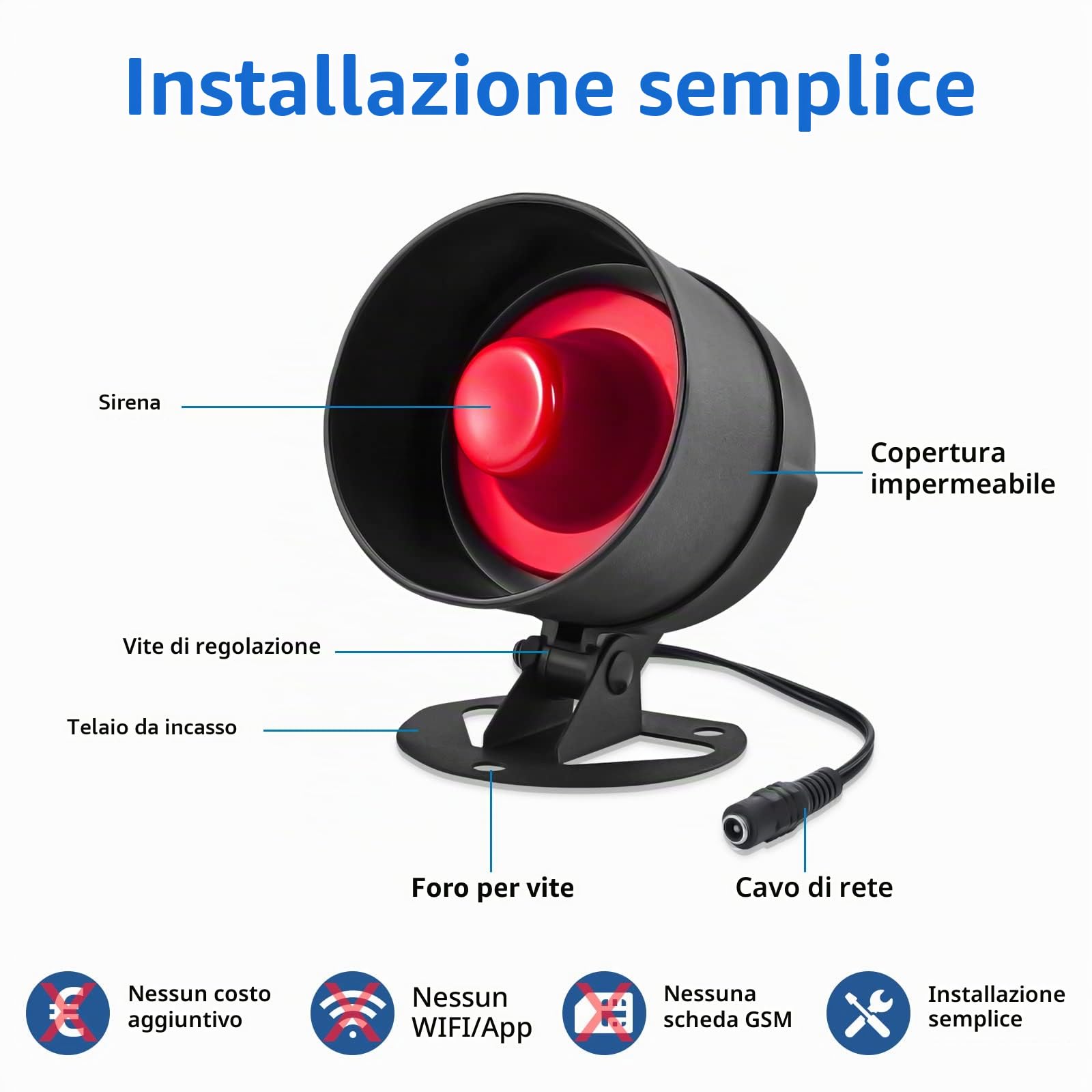 KERUI Allarme Casa Senza Fili, Ring Alarm Ultra Forte con 4 Allarme Porta 2 Telecomando 2 Sensore Movimento 1 Corno da Sirena, Antifurto Casa per Garage, Magazzino, Finestre, Camper, Shed
