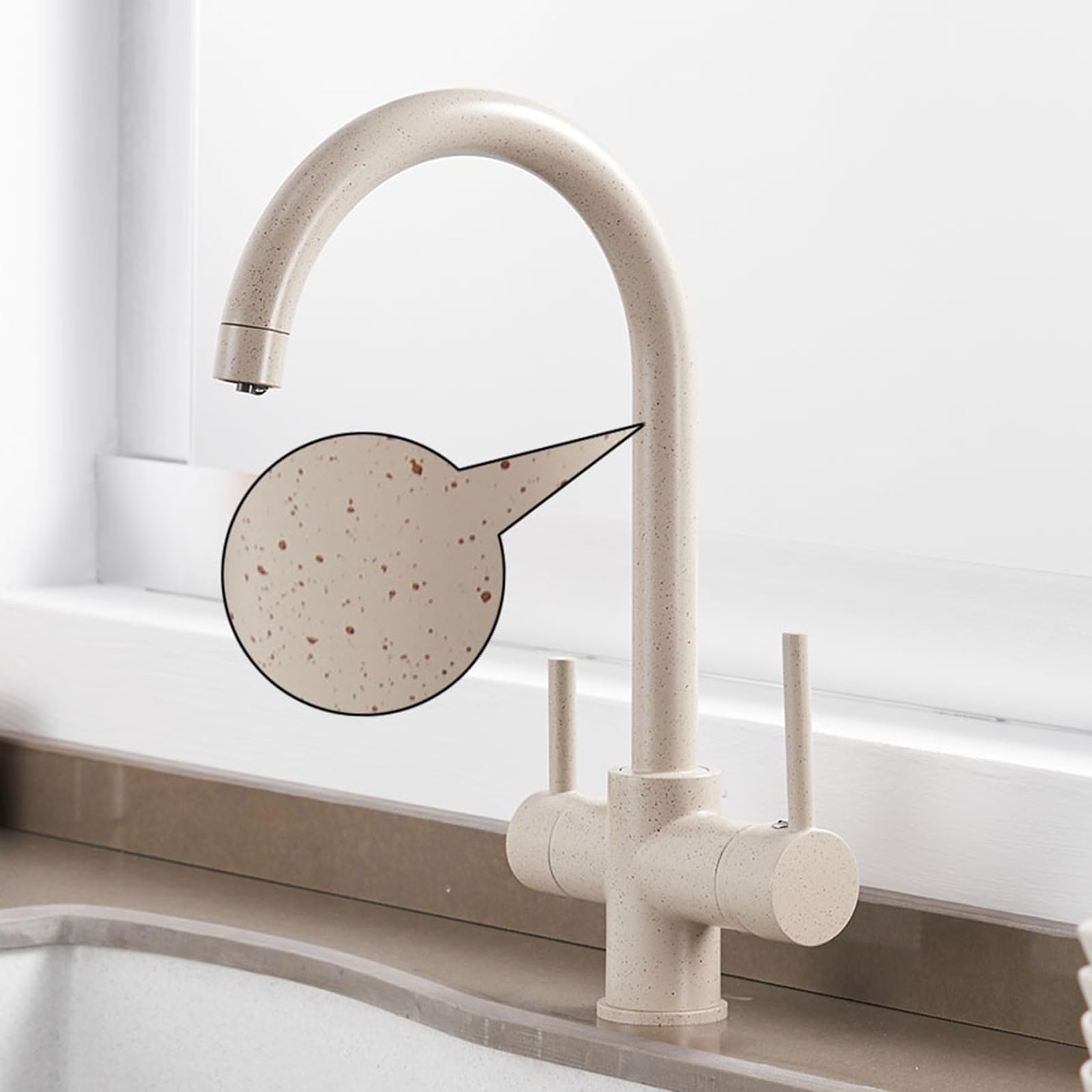 XJTNLB Rubinetto Depuratore Acqua Avena 3 Vie Rubinetto Lavello Cucina 3 Vie per Osmosi con Doppia Maniglia