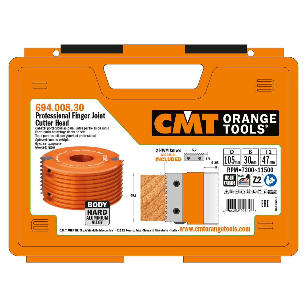CMT Orange Tools 694.008.30 Hartmetall-Spitzverleimmesserkopf HW Z2 D=105x49.6x30
