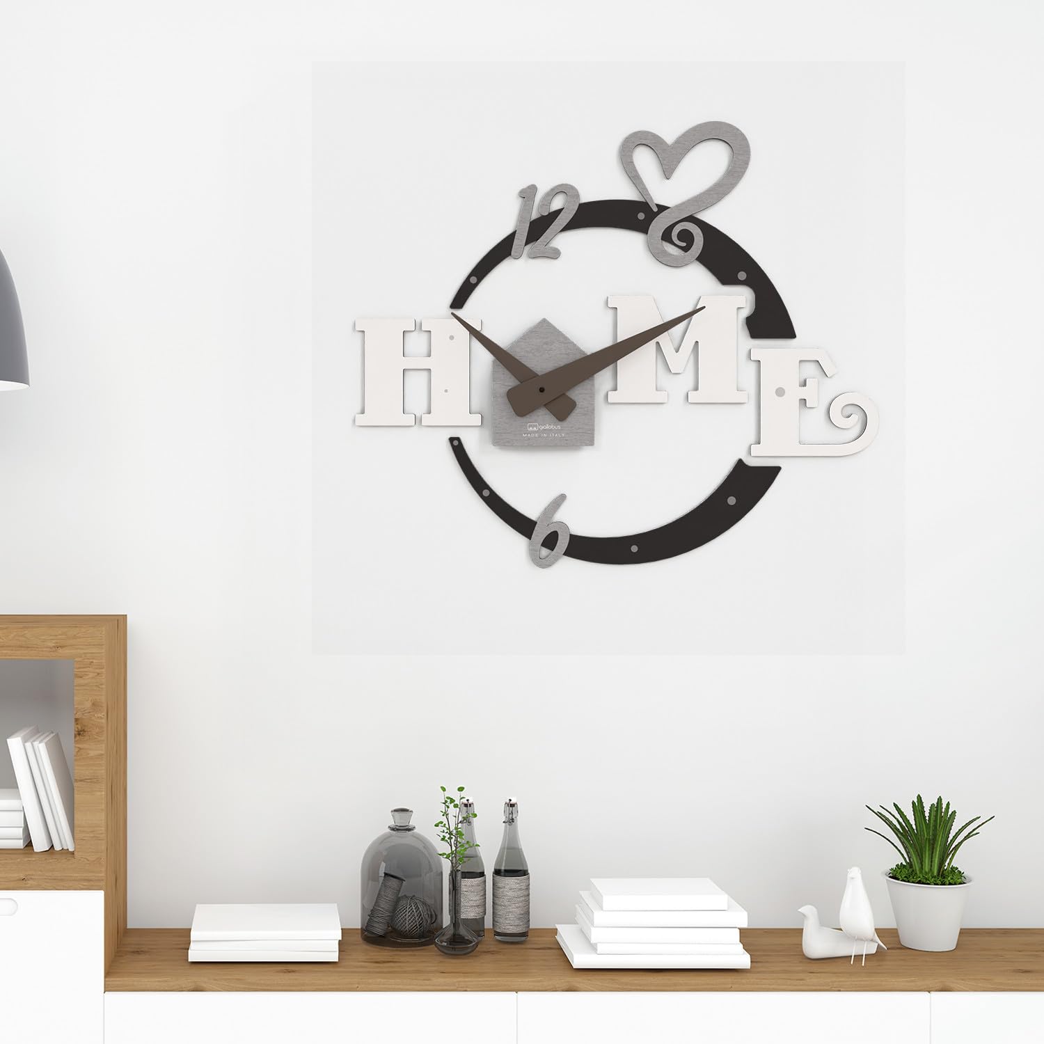 Giallobus - Orologio da Parete Adesivo Modulare Geotime - Home - Legno Mdf - Geotime - 09G_Drift - Orologio da parete moderno - Numeri adesivi 3d - Costruzione modulare