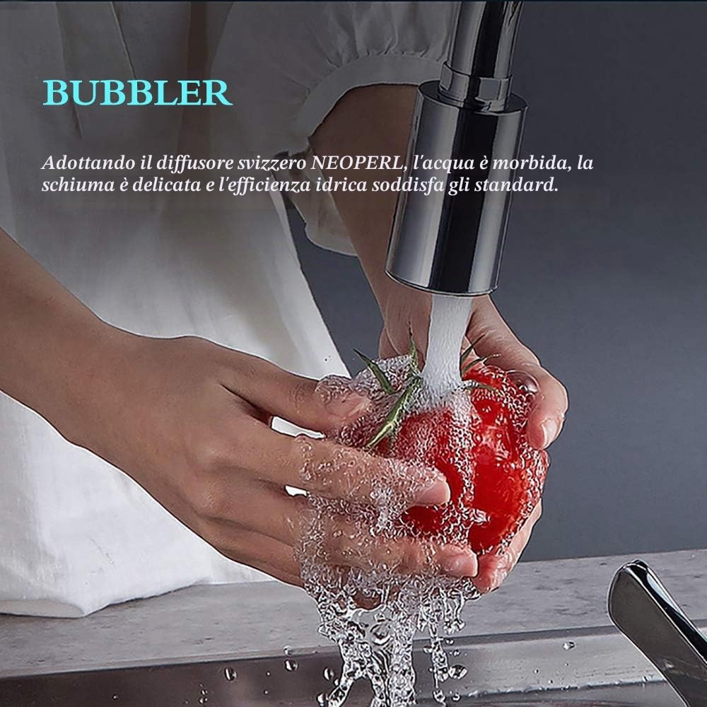 Miscelatore per lavello da cucina, rubinetto del bagno senza contatto con sensore automatico, adattatore sensore a infrarossi intelligente sensibile rubinetto miscelatore