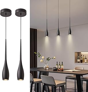 Black Pendant Lights Kitchen Island, Modern LED Pendant Light Fixtures, ...