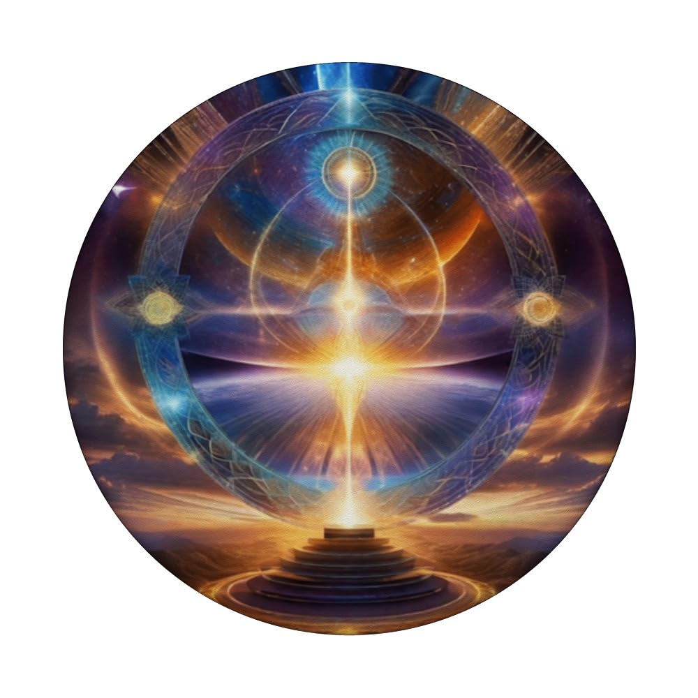 Metaphysical New Age Spiritual Angelic Magic Hippie Bohemian PopSockets Swappable PopGrip, Black - Image 3