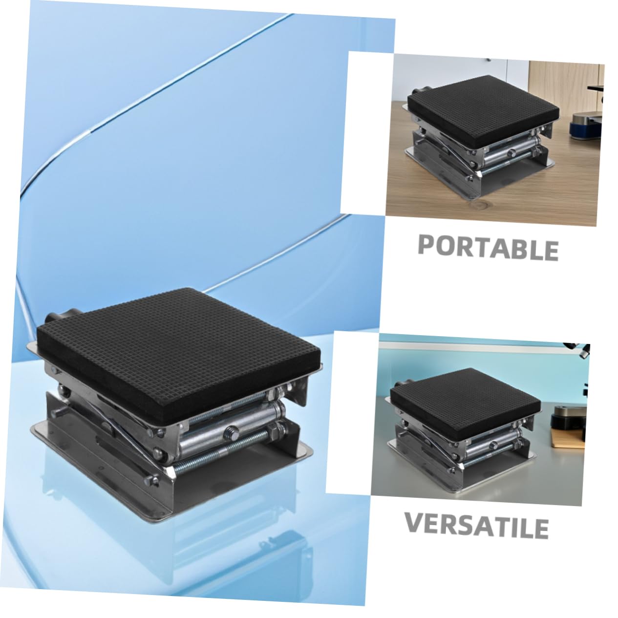 Mesa de elevación de acero inoxidable de 15 kg, plataforma de elevación de tijera, altura ajustable para soporte de laboratorio