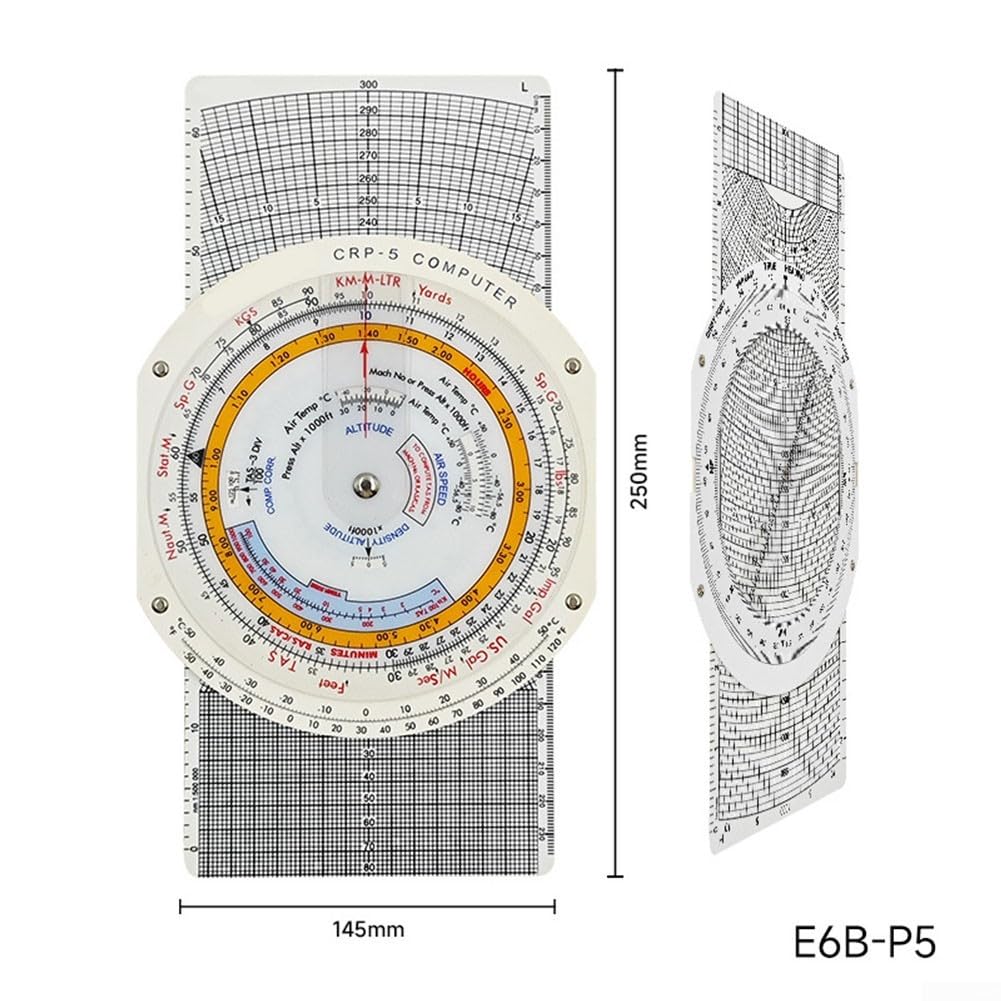HpLive E6B Calculadora de navegación Ordenador de vuelo con calculadora vectorial para estudiantes de vuelo Planificación de vuelo Corrección de Viento cálculo(E6B-P5)