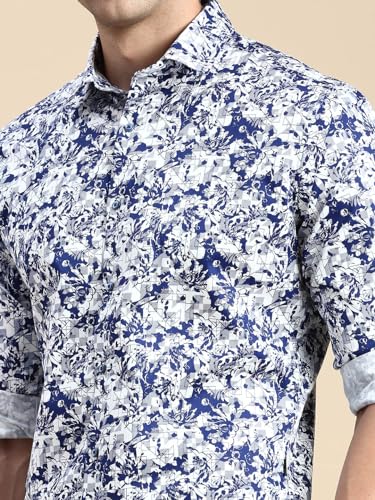 Image of SHOWOFFFF Men Printed Casual Shirt | Spread Collar Full Sleeves Cotton Shirt for Mens | Slim Fit Regular Length Shirt for Men's
