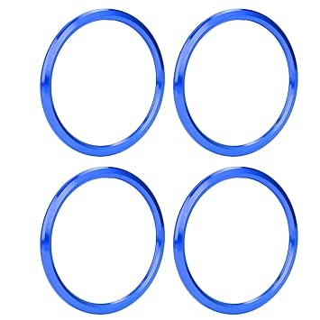 AC Knob Rings, Original Mold Aluminium Alloy Air Conditioner Vent Cover Trim Antiscratch for Car Interior Styling(blue)