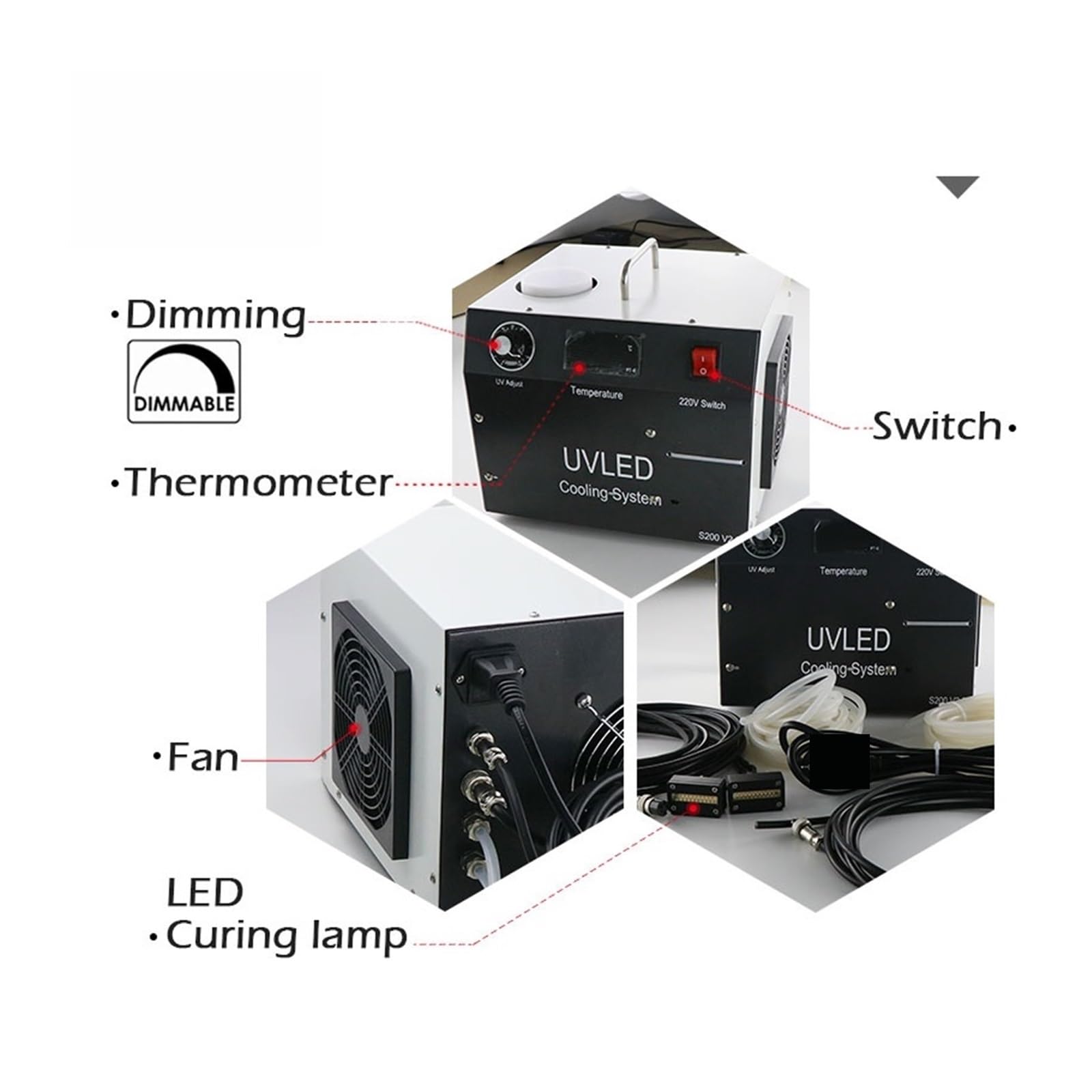 Lampada per polimerizzazione UV 1 pz 160 w 2 Testa LED UV LED Sis-tema di Polimerizzazione for Stampante DX5 Stampa UV Testa UV Stampante Flatbed, UV Colla Polimerizzazione