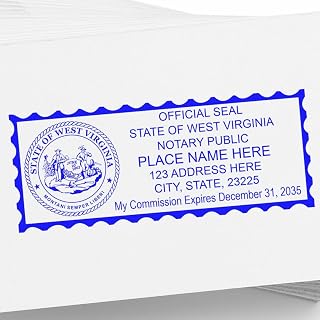 PSI Pre-Inked Notarial Stamp for West Virginia Notary Public, State Board Compliant WV Notary Stamp, 7/8 x 2-1/4, Ideal for Official Use in West Virginia, Long-Lasting Notary Stamp