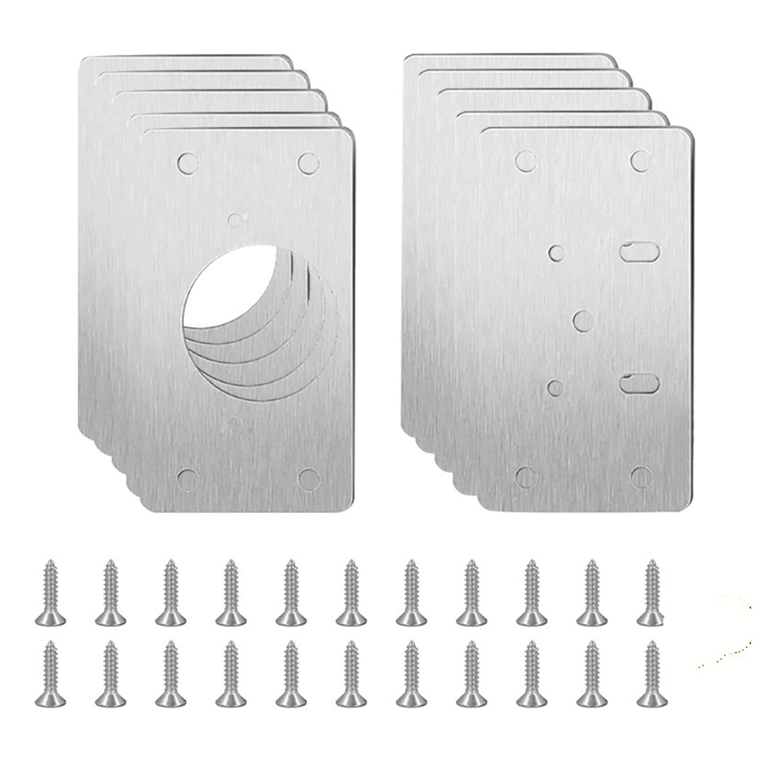 Zguouzantye 10Pcs(5Pairs) Hinge Fixing Plate Kit For Cabinet Cupboard