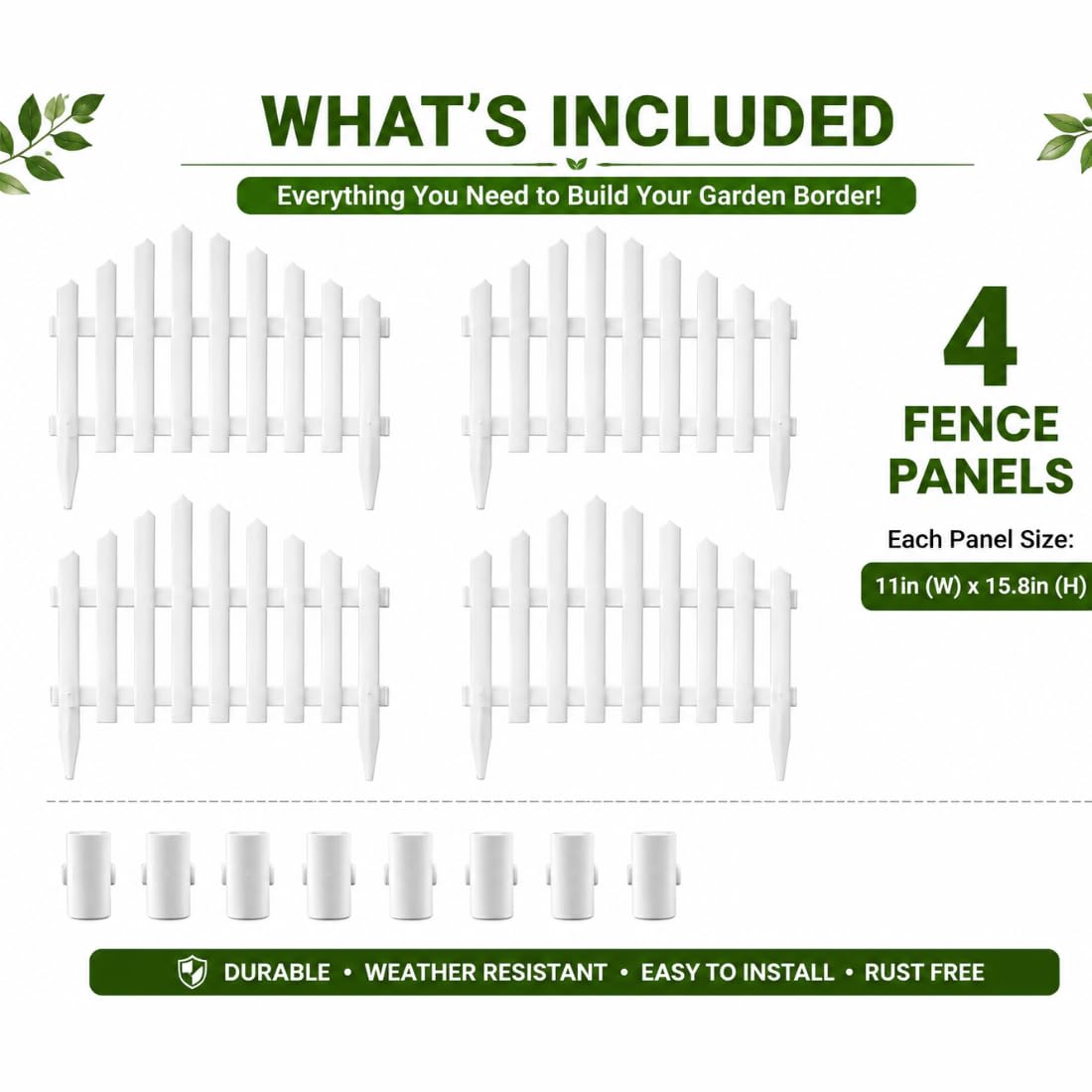 TASMAX Garden Fence - Durable PVC Edging -8