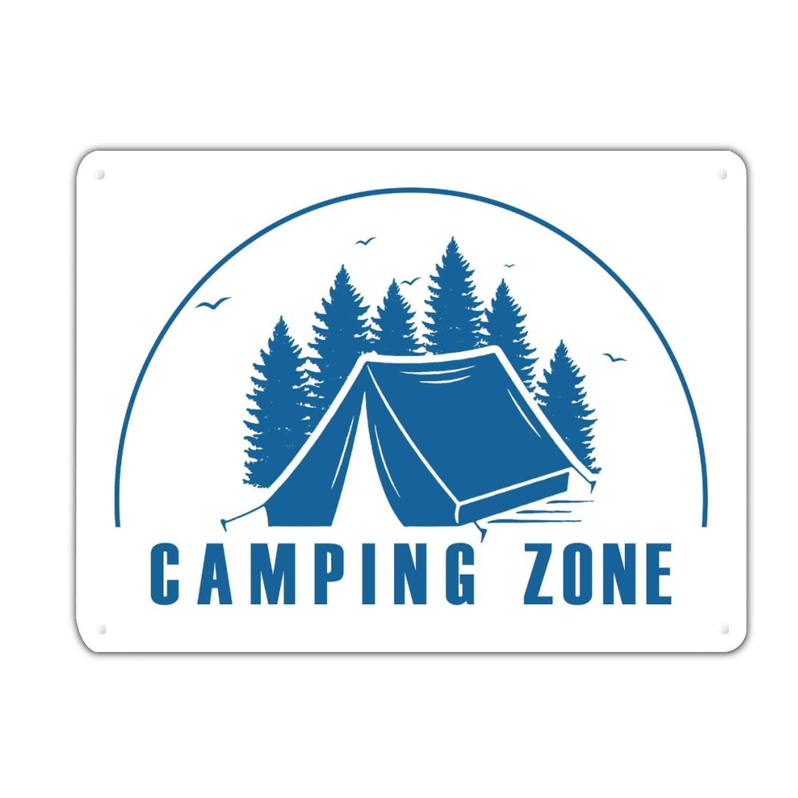 Zone de camping en plein air mieux signalée grâce à ce grand panneau aluminium