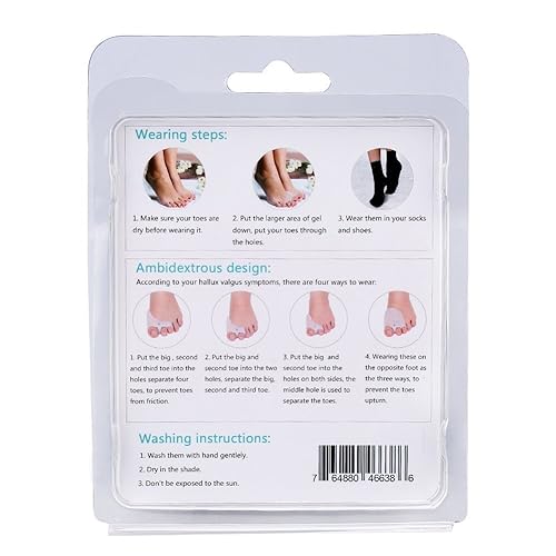 Miniatura 8 de Separador de dedos, separadores de dedos de gel para superponer los dedos de los pies, corrector de alineación de dedos grandes y espaciador,