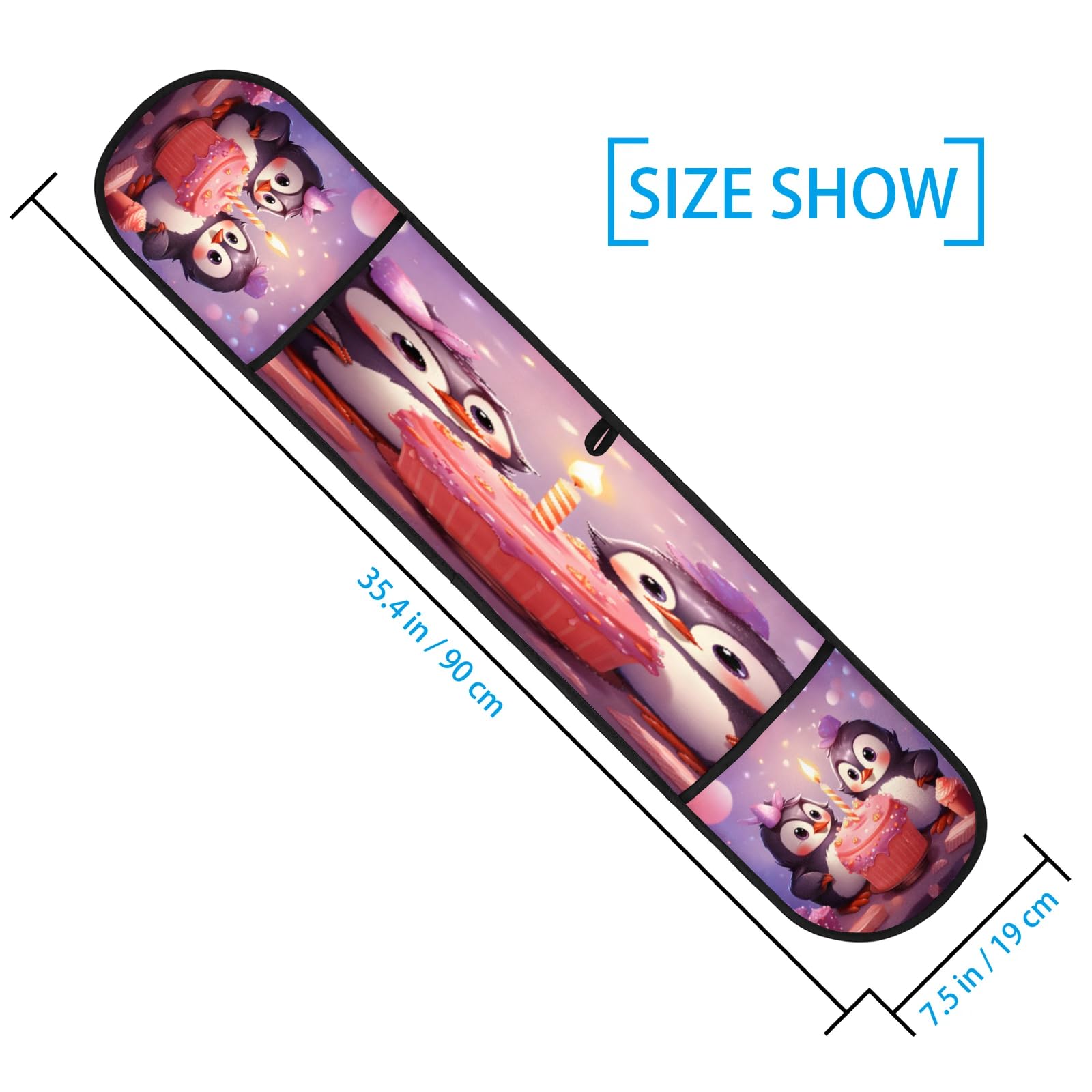 Penguins Birthday Cake Double Mitt Oven Glove Heat Resistant Microwave Glove Extra Long Potholder Kitchen Oven Mittsfor Cooking Baking and Serving