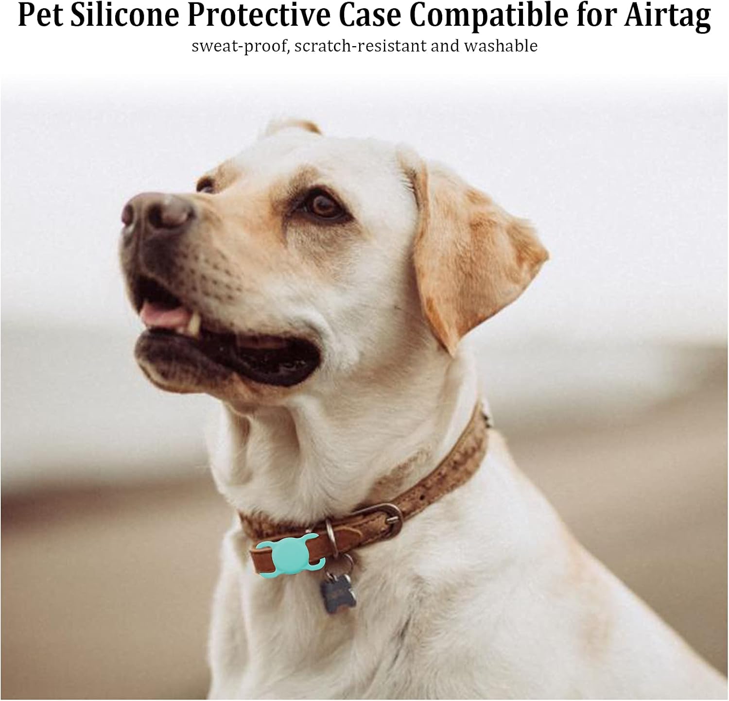 Protective Case Compatible for Apple AirTag 2021, 1 Pack Soft Silicone Dog Cat Collar Pet Loop Air Tag Holder Accessories, Lightweight Anti-Scratch Anti-Lost Shockproof(MintGreen 1Pack)