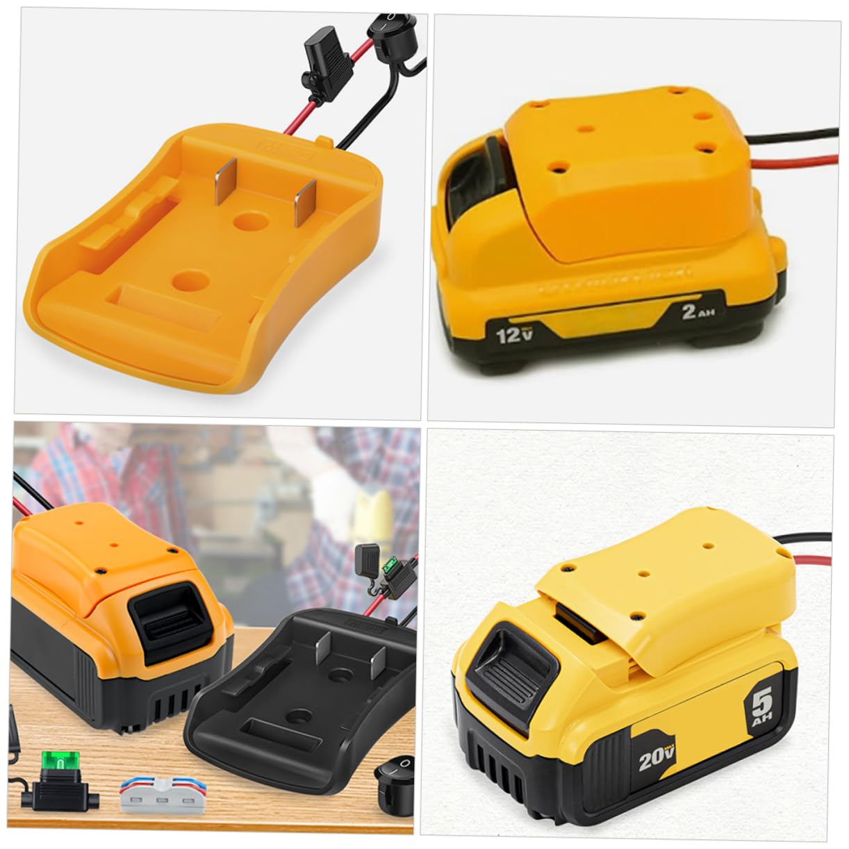 jojofuny 5piezas Conector De Batería Adaptador De Corriente Para Herramientas Eléctricas Conversor De Batería De Litio Compatible Diferentes Modelos