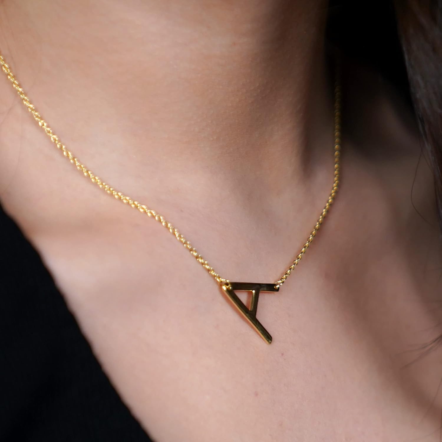 Beaux Bijoux Sideways Initial Necklaces for Women | 14k Gold and Silver Letter Necklaces | Unique Birthday Gift | Trendy Jewelry | Dainty Handmade Necklaces for Women - Image 4