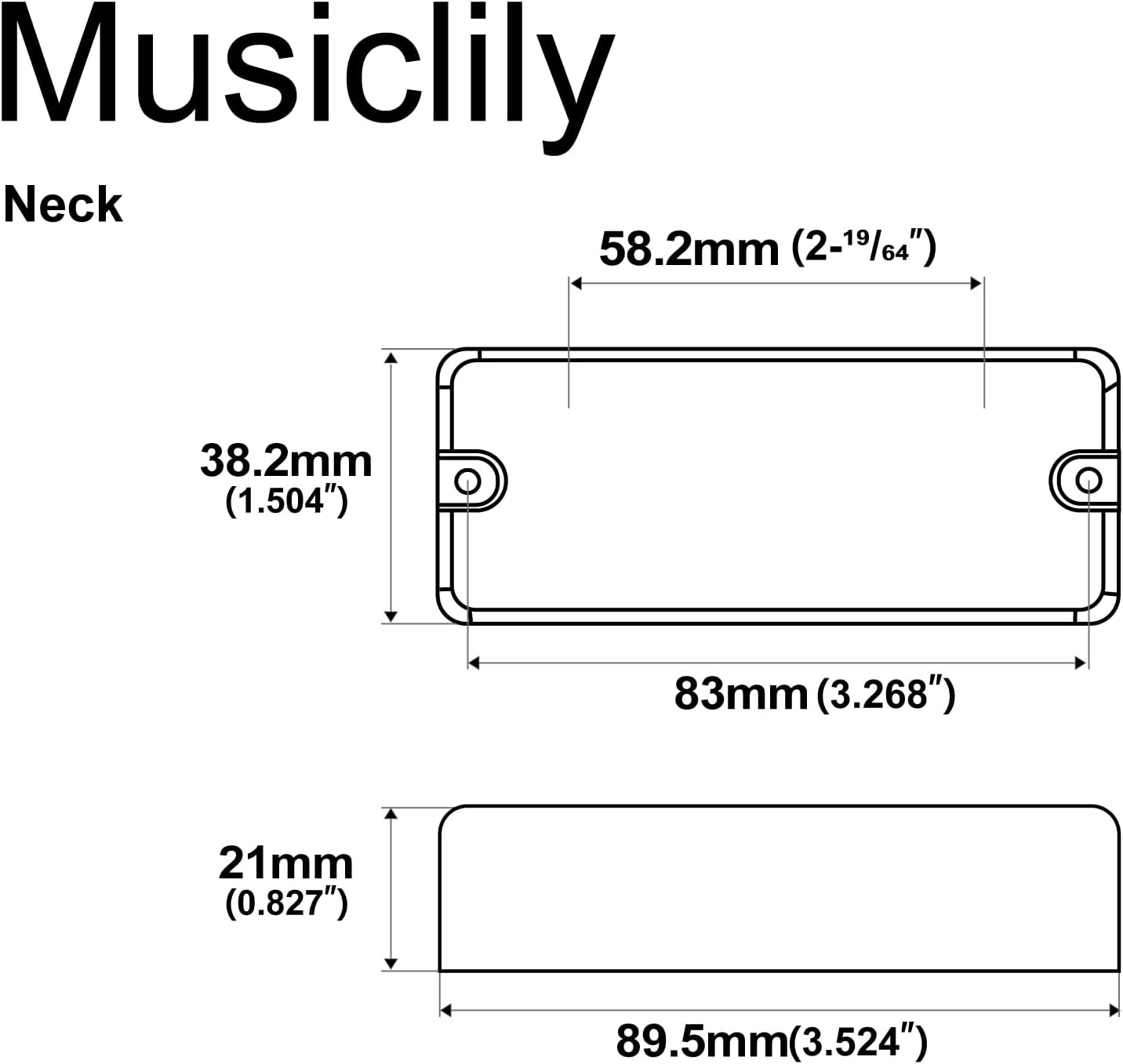 Artec MDC4 Ceramic Magnet Soapbar Style Bass Pickup Neck Pickup 12.4K for 4-String Bass, Black