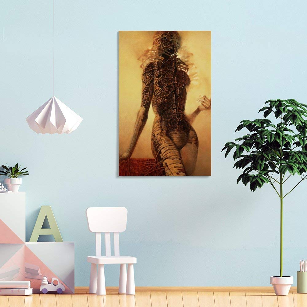 SDYYFF Obraz ścienny na płótnie 60 x 90 cm Senza Cornice Zdzislaw Beksinski Canvas Modern Family Bedroom Decor