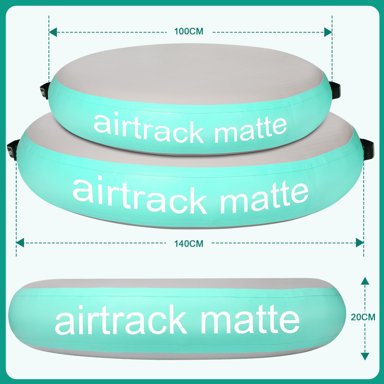 Airtrack Matte Airspot, 20CM Höhe Durchmesser 100/140CM Aufblasbare Tumbling Matte Air Barrel