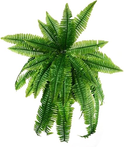 Plantas de imitaciónPlanta artificial de helecho de Boston artificial Hojas de helecho artificial Hojas de hierba falsa Plantas Verduría helechos