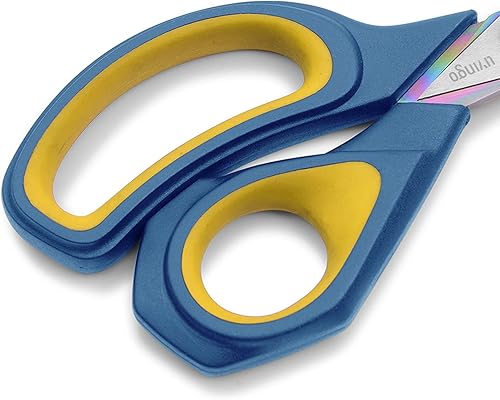 Miniatura 3 de LIVINGO Tijeras de tela de alta calidad de 8.5 pulgadas, revestimiento de titanio multiusos resistente, acero inoxidable forjado, tijeras de costura