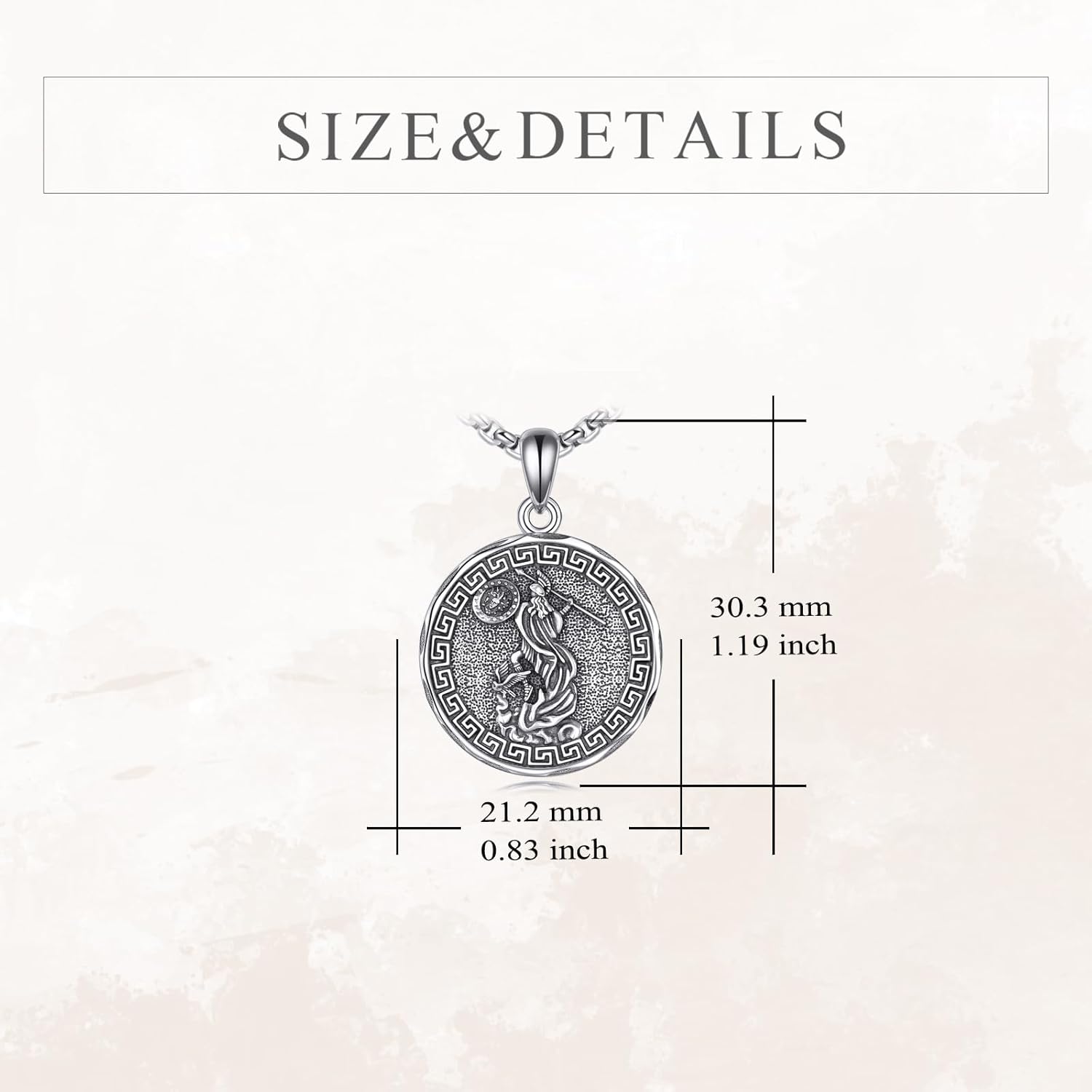 YFN Athena Necklace Sterling Silver Religious Protector Pendant Jewelry Greek God Gifts for Women Men - Image 4