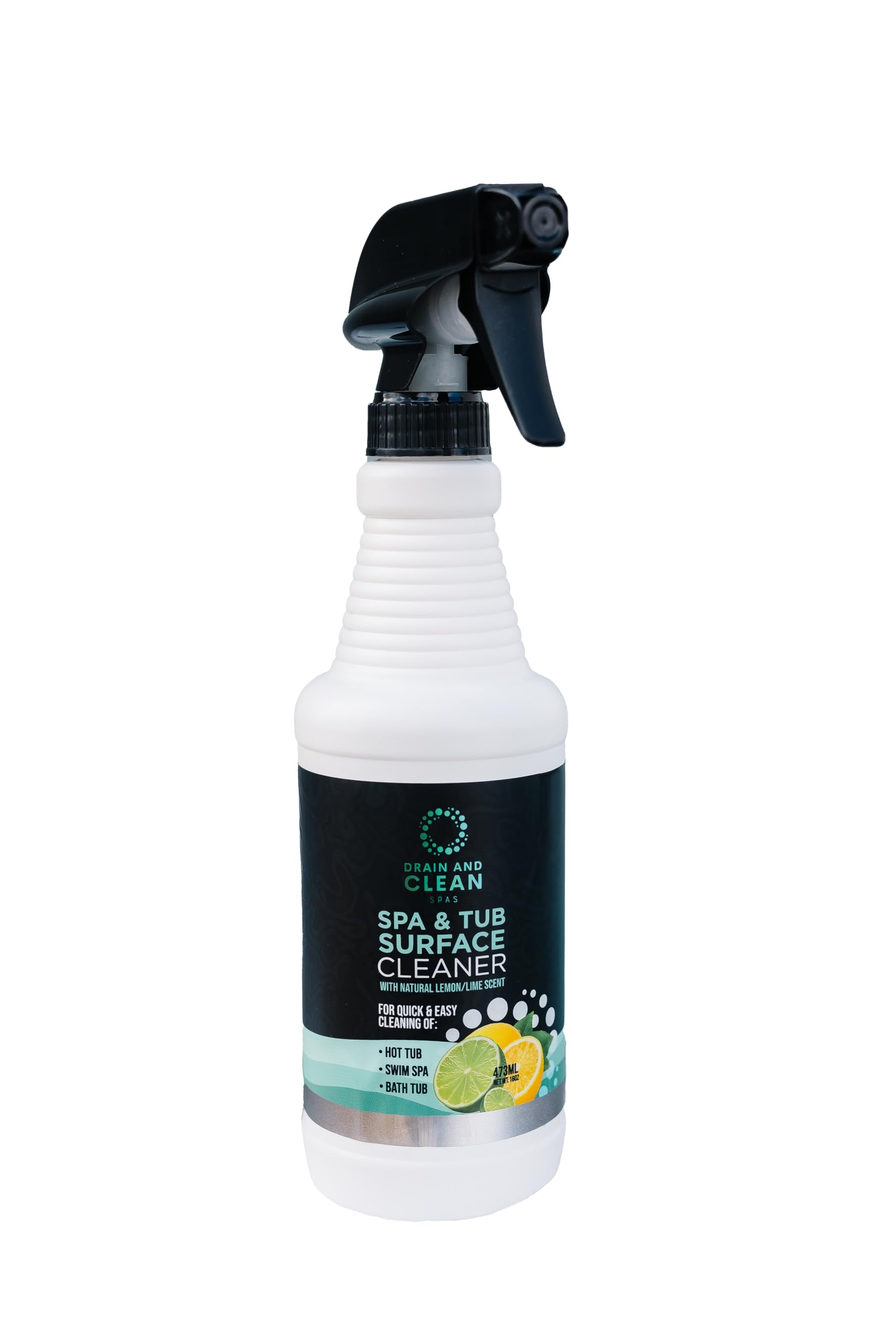 Spa & Hot Tub Surface Cleaner - All Natural Lemon/Lime Scent, Removes Scale, Dirt, Grime, & Hard Water | Ideal for Hot Tubs, Swim Spas, Bath Tubs &