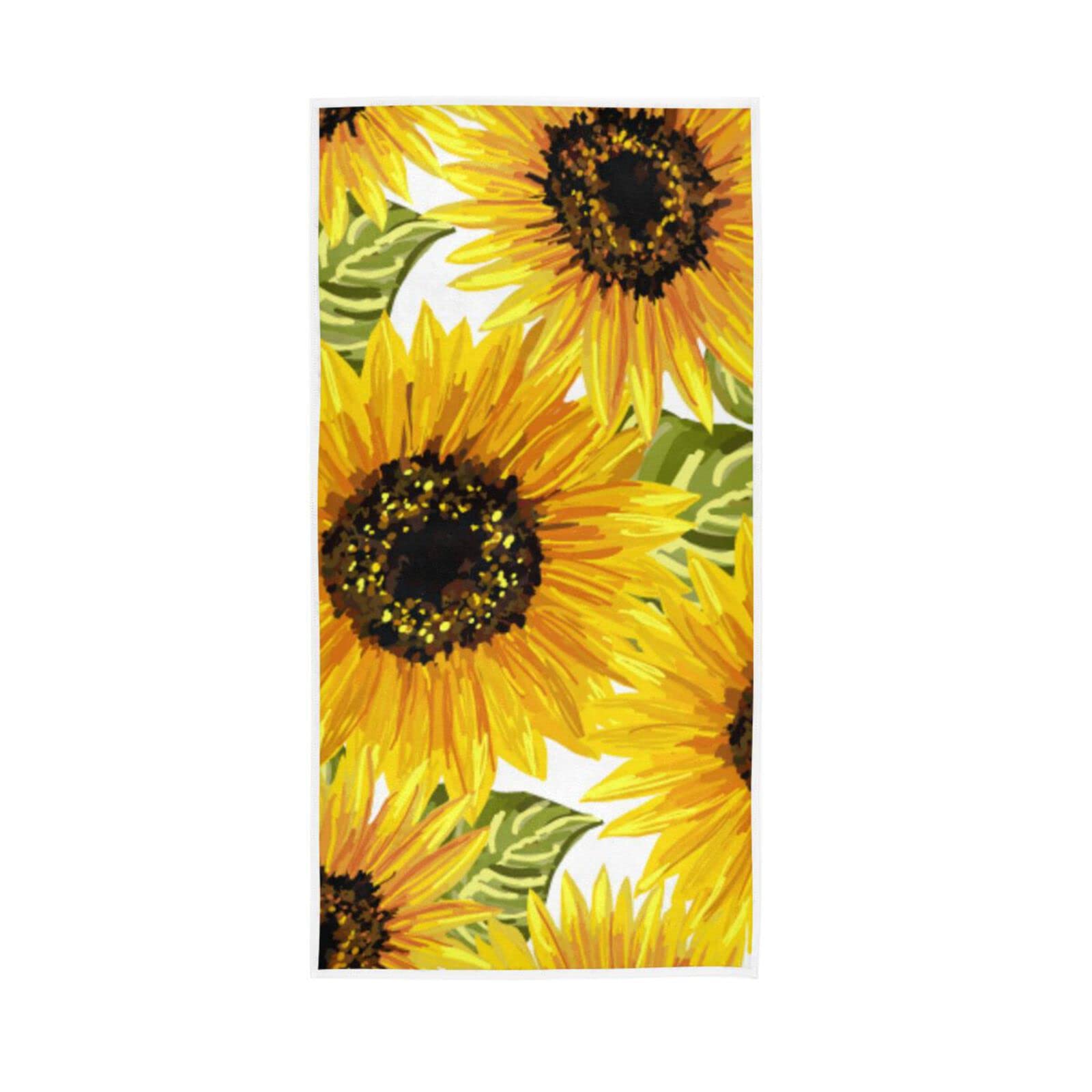 HUYGD Hand Towels Flower Sunflower Floral Decor Fingertip Soft Face Towel Absorbent Bathroom Kitchen Towels