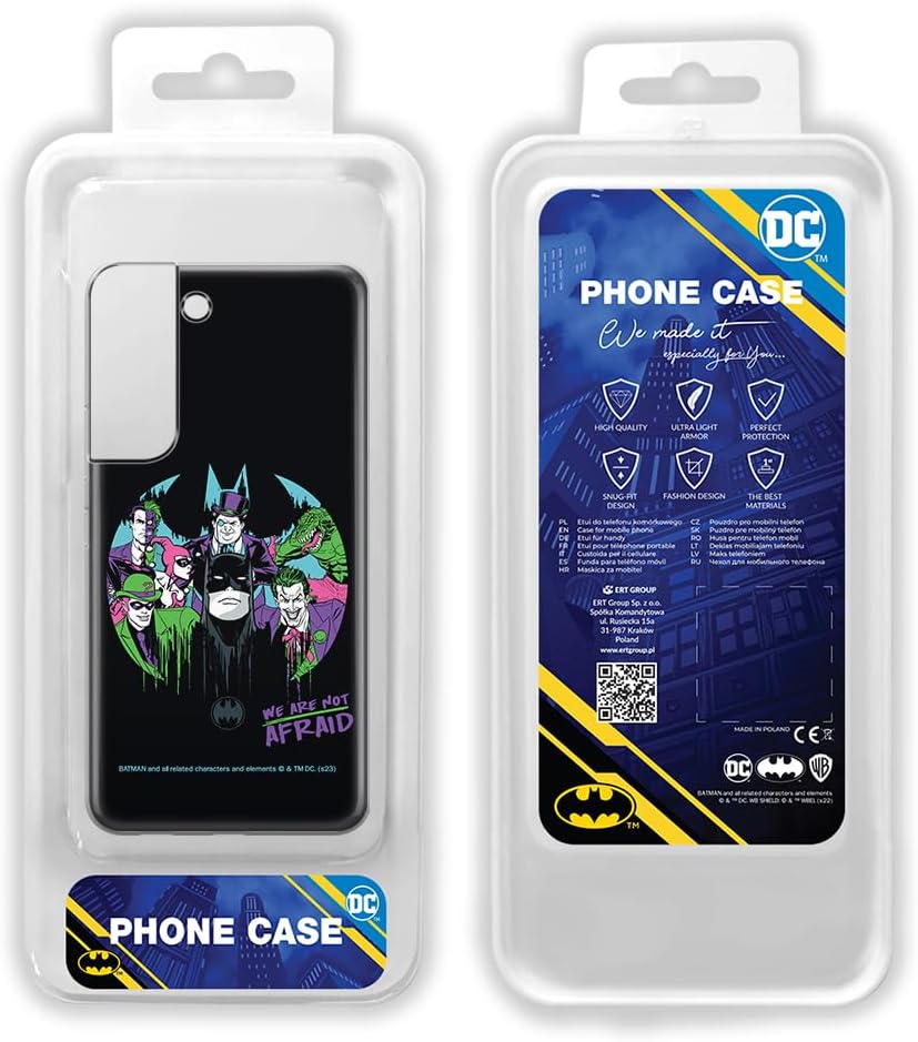 ERT GROUP Mobile Phone case for Samsung S22 Original and Officially Licensed DC Pattern Batman 100 optimally adapted to The Shape of The Mobile Phone, case Made of TPU