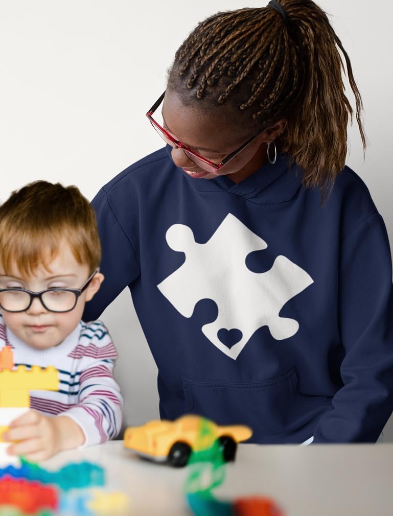 Tstars Autism Awareness Sweatshirt Heart Cut Puzzle Autism Women Hoodie