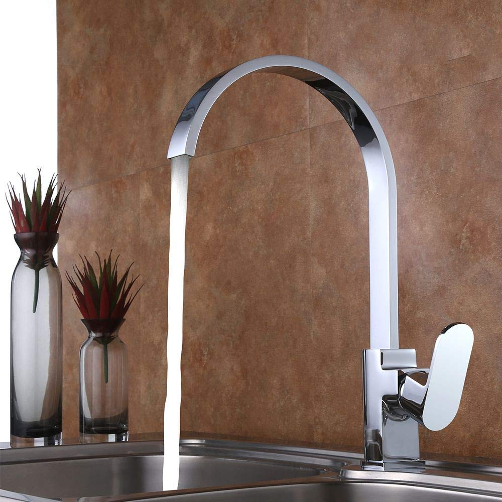 Mitigeur d'eau laiton chrome pour un évier de cuisine élégant