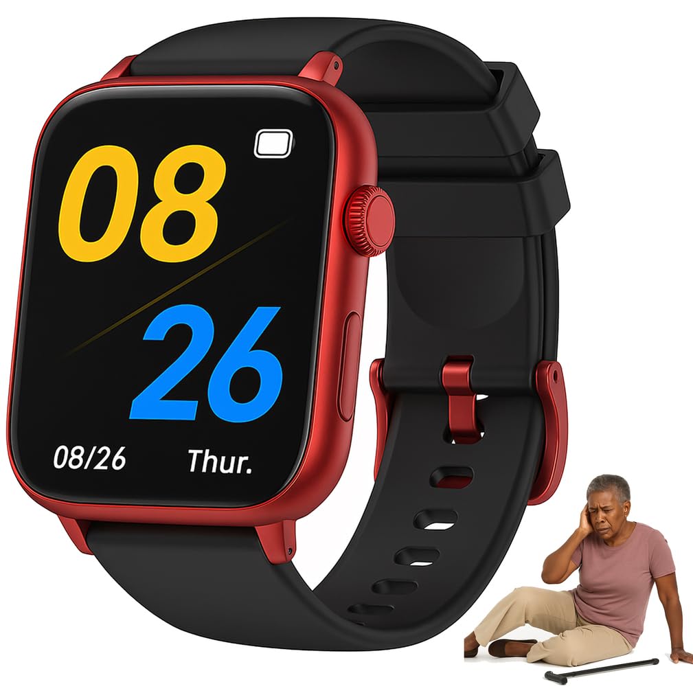 4G Senioren Smartwatch mit SOS GPS Sturzerkennung Videoanruf | Großes Farbdisplay, Zwei-Wege-Kommunikation, Sicherheitszone, Sprachansage, Komfortarmband
