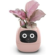 Smart Flower Pot, Smart Flower Pot for Indoor Plants, 49 Rich Expressions, 7 Smart Sensors, LCD Display, APP Control, Household Smart Planter