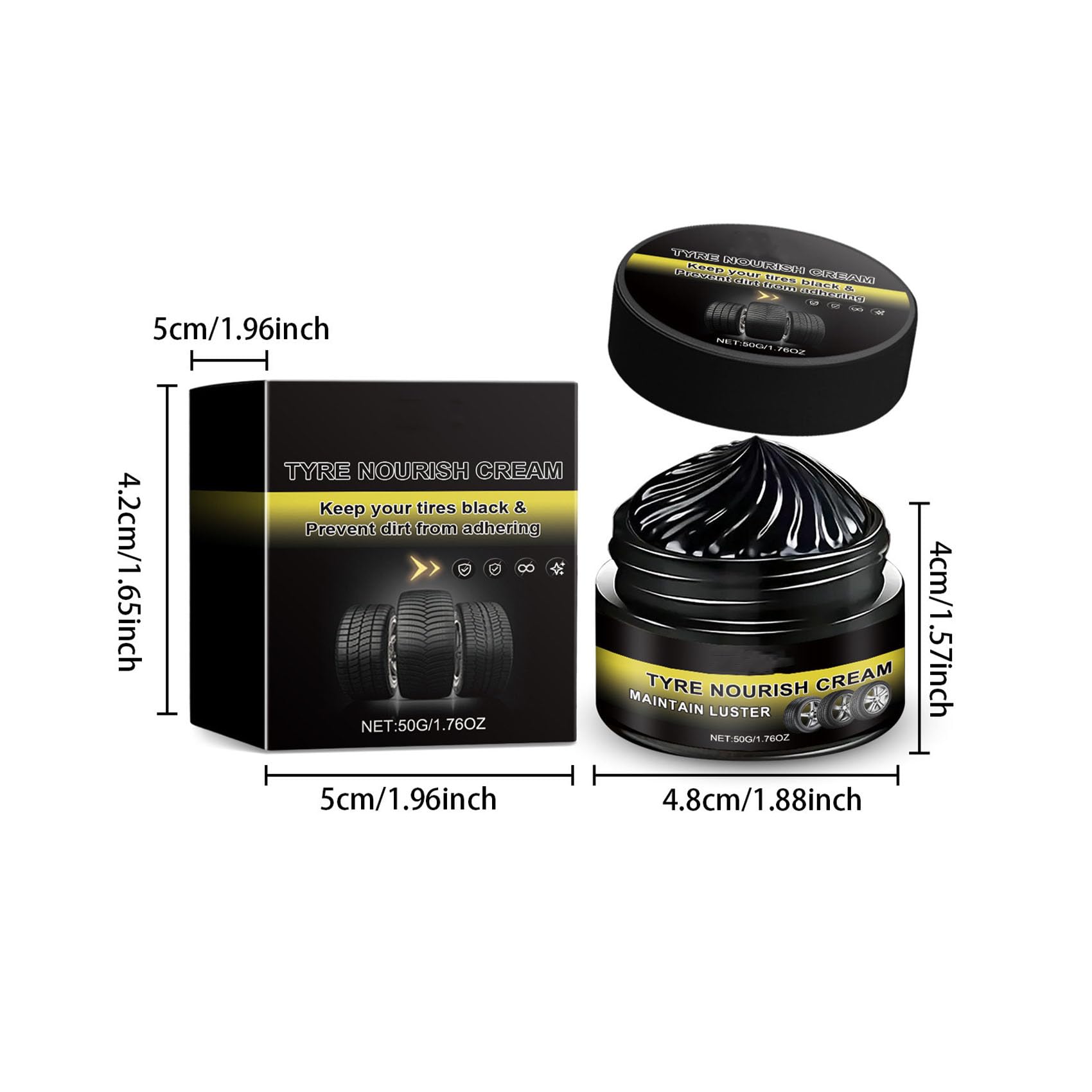 Tire Coating Paste – Restores Deep Black Shine and Protects Rubber & Plastic Tires for Cars, Trucks, SUVs, Motorcycles, and Exterior Trims (2pcs)