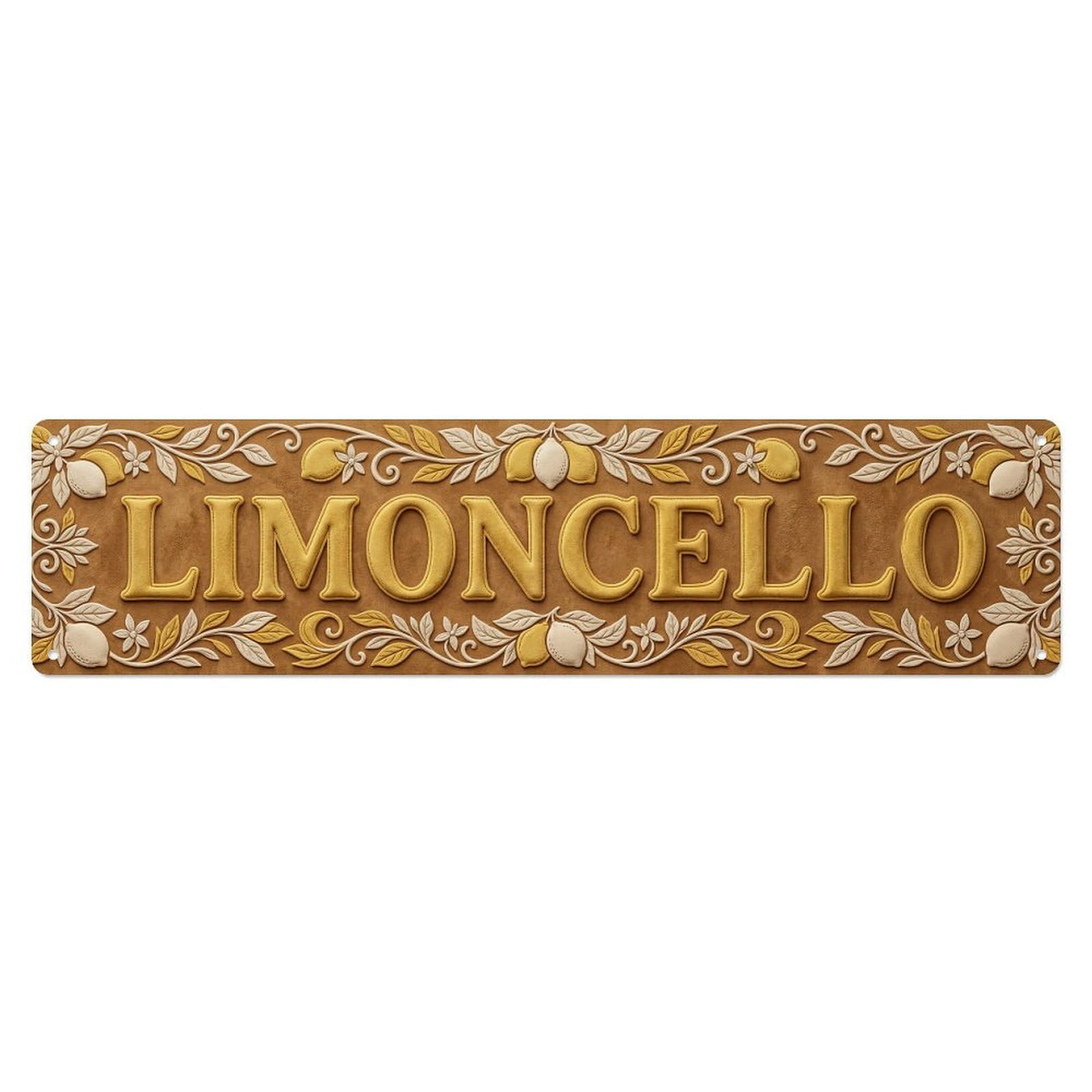Vintage Limoncello Embossed Suede Kitchen Metal Tin Sign Plaque Wall Decor for Cafe, Club, Garden Metal Poster 4x16Inch