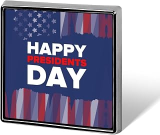 Happy President's Day Square Badge Brooch Pins Metal Novelty Buttons Decoration for Clothing Bags Hat