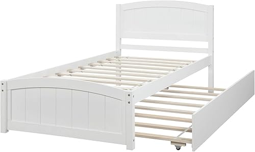 Miniatura 10 de SOFTSEA Marco de cama de plataforma doble con nido y cabecero Gris con nido,Pureespresso,Puregray,Nogal sin estribo,Blanco con estribo,Blanco