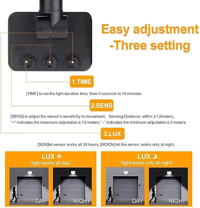 Generic Spot Lighting LED Floodlight with Motion, LED Spot Light with PIR Sensor, Waterproof IP65, Super Bright Outdoor Security Light Wall Lamp for Garden, Garage, Sports Field or Golf Course (Warm photo 3