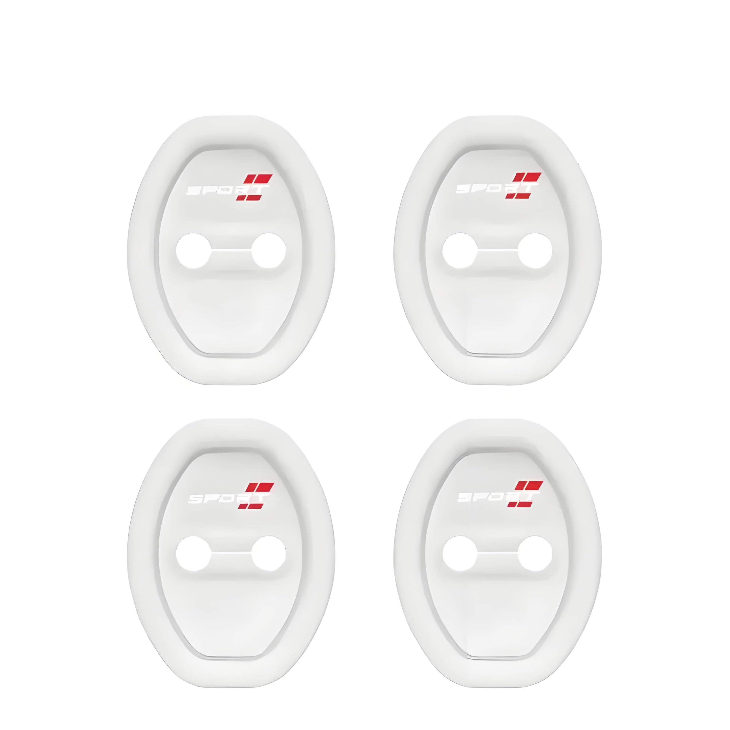 QIZUN 4 Pcs Car Door Lock Cover for Abarth 500 500L 500X Bravo 2022, Premium Rubber Rust Protection Noise Reduction Striker Protector Interior Accessories,White