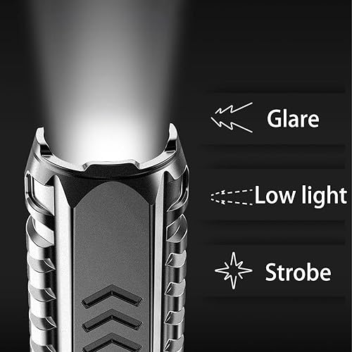 Miniatura 2 de Linterna alemana de alta tecnología, linterna recargable multifuncional alemana, linternas tácticas de alto lúmenes, linterna de tecnología negra,