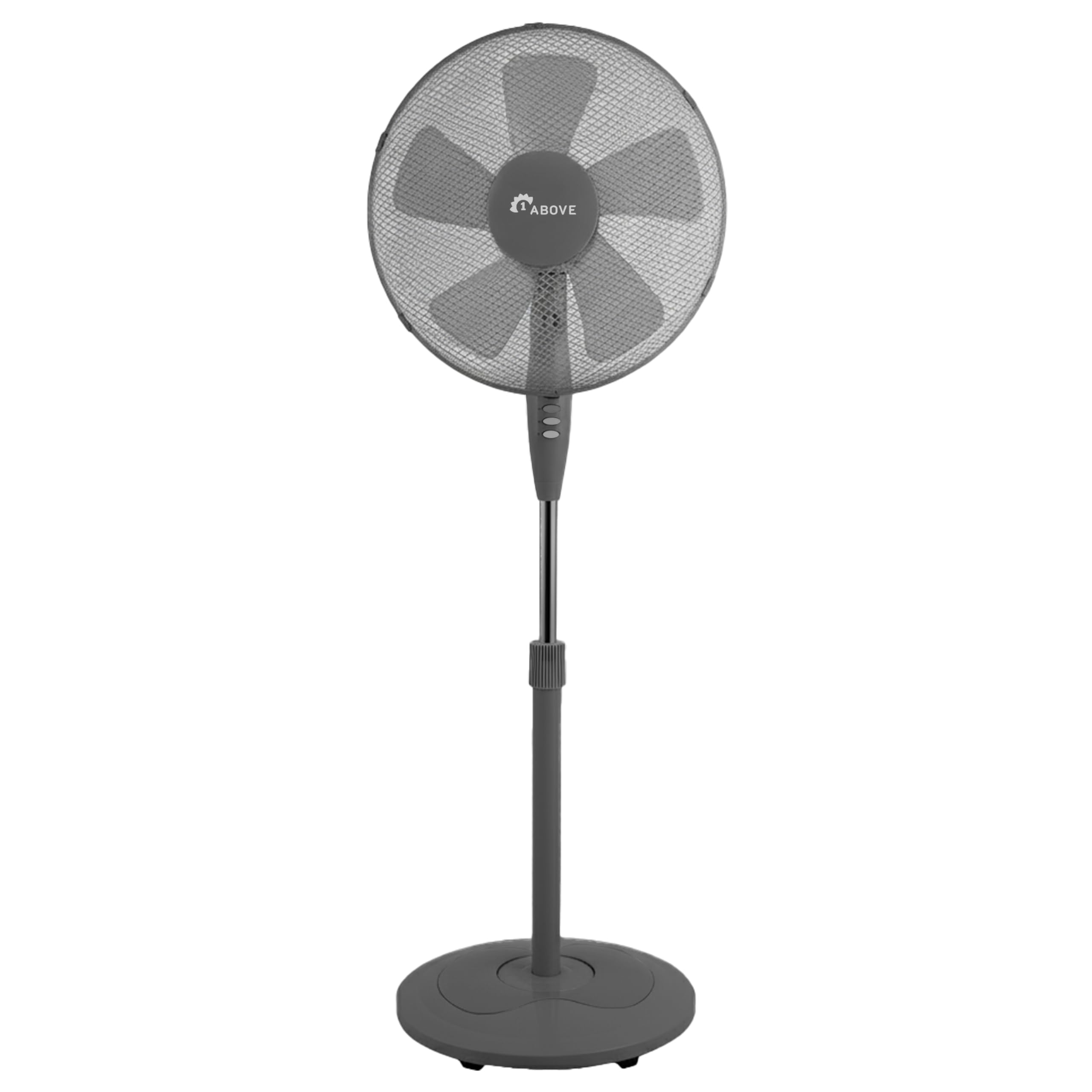 1ABOVE" Heavy Duty 5 Blade Pedestal Stand Fan, 140cm Adjustable Height, 3 Speed Setting, Heavy Round Base, Oscillating, Tilting head [Energy Class A+++] (GREY) — image 1