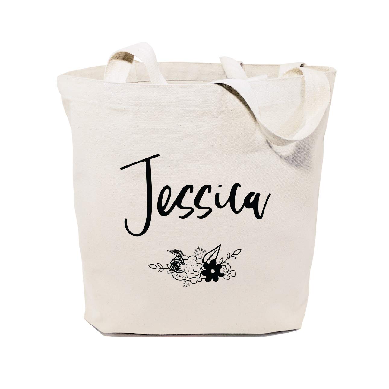 The Cotton & Canvas Co. Personalized Name Beach, Shopping and Travel Resusable Shoulder Tote and Handbag