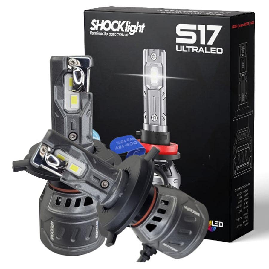 Kit Lâmpada Ultra Led H4 Shocklight S17 Nano 6000k 10000Lm
