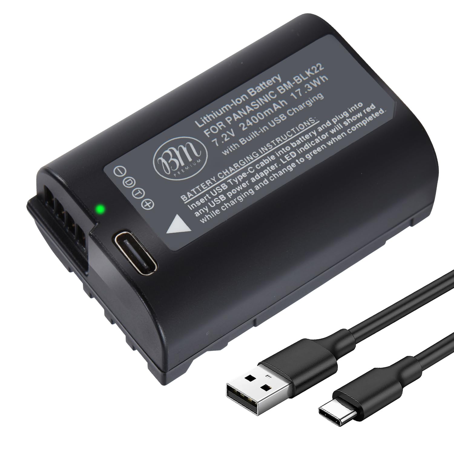 DMW-BLK22 2280mAh DMW BLK22 DMWBLK22 Batterie Et Chargeur USB LED Pour Panasonic Lumix DC-S5 DC-S5K DCS5 DCS5K GH6 GH5 BLK22