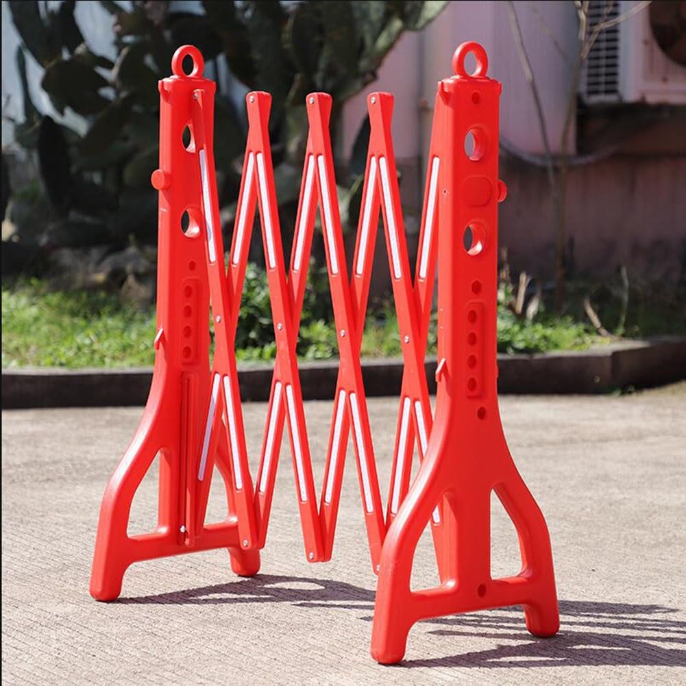 Genérico Barrera de Seguridad portátil y Extensible - Valla de tráfico retráctil rellena de Agua, Barrera de plástico para Exteriores para Control de multitudes y Seguridad - Roja, Ideal para Eventos