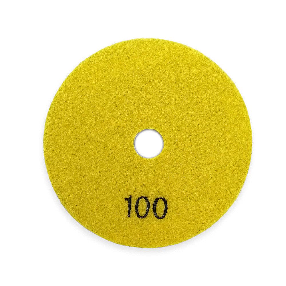 6 piezas 4 pulgadas / 100 mm grano # 100 resina de diamante Bond almohadilla de pulido en seco granito piedra de mármol disco de lijado flexible disco pulidor, A