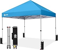 Vista 16 de CROWN SHADES Toldo desplegable de 8 x 8 pulgadas, tienda de campaña de playa con una sola configuración de empuje, parasol fácil para exteriores