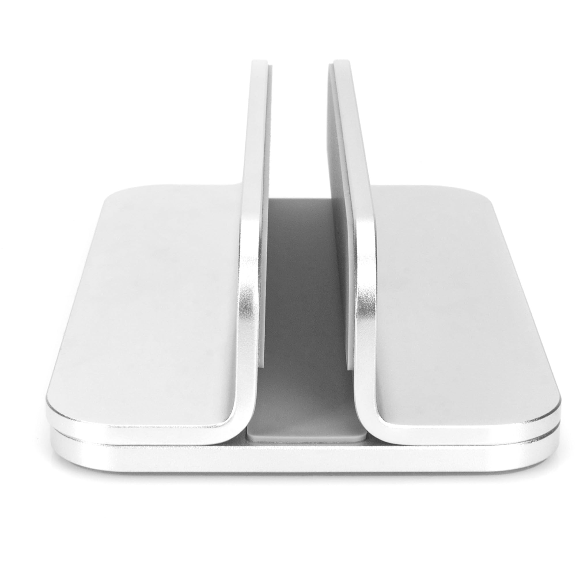 DIGITUS DA-90439 - Support Vertical pour Ordinateur Portable - Taille Variable 7,7-40 mm - Pads en Silicone à l'intérieur - Pads antidérapants - Gain de Place - Design Aluminium Intemporel - Argenté