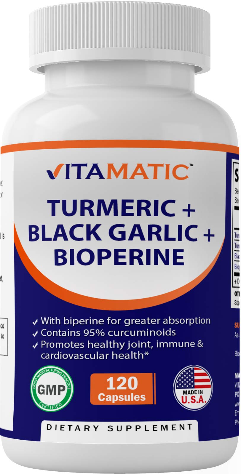 Buy Vitamatic Turmeric Curcumin (95 Curcuminoids), Black Garlic with